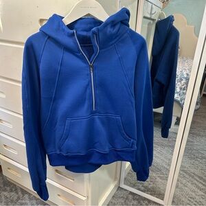 Electric Royal Blue Zip-Up Running Workout Layering Half Zip Sweatshirt Hoodie✨
